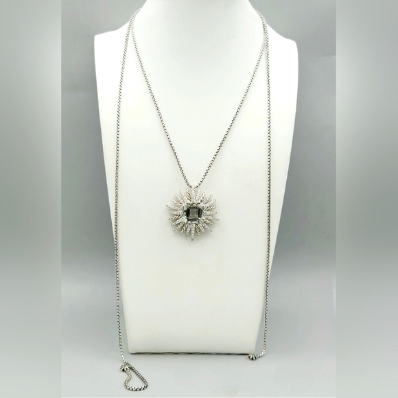 David Yurman Starburst Pendant Necklace With Prasiolite And Diamonds , 30mm - Picture 2 of 3